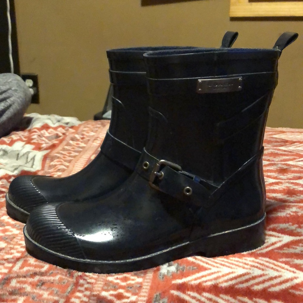Coach rain boots color navy blue size 6B women’s.